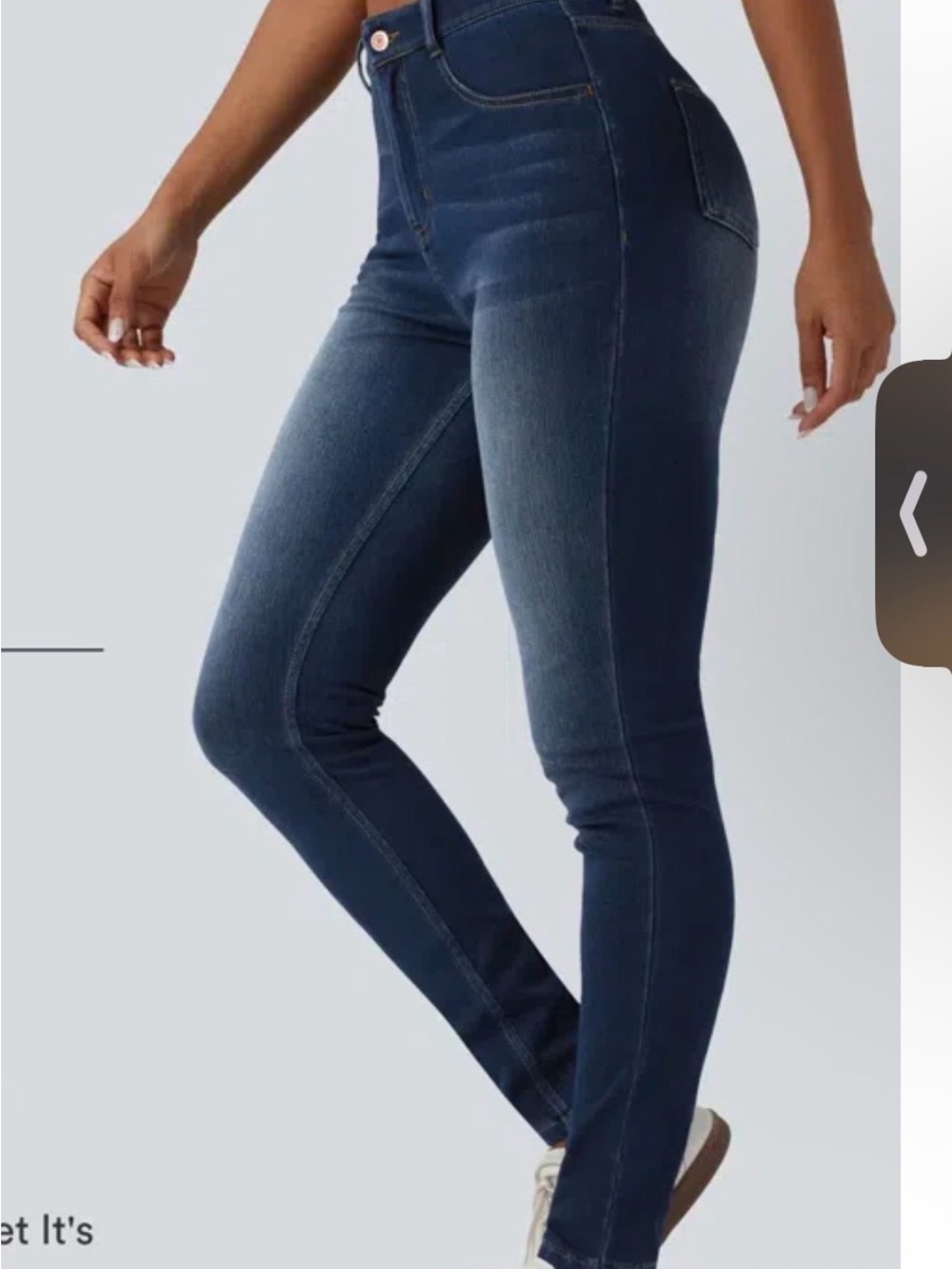 NWT Halara Flex High Waisted Casual Skinny Jeans with Pockets - Dark Blue Wash